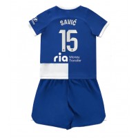 Billiga Atletico Madrid Stefan Savic #15 Barnkläder Borta fotbollskläder till baby 2023-24 Kortärmad (+ Korta byxor)